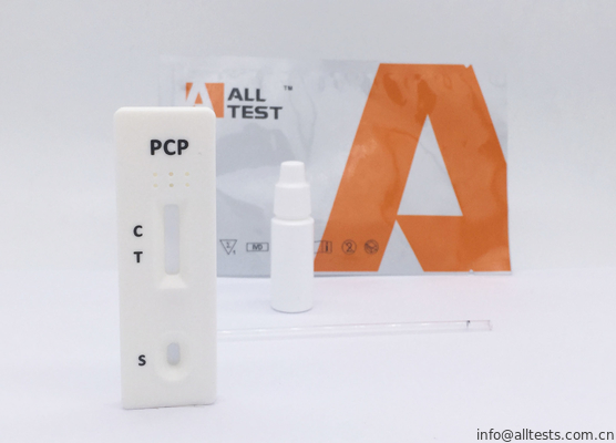 Good price Tidak ada Lintas Reaktivitas 25ng / ml PCP Uji Penyalahgunaan Obat Kit seluruh darah / serum / plasma Diagnosis Phencyclidine OEM on line