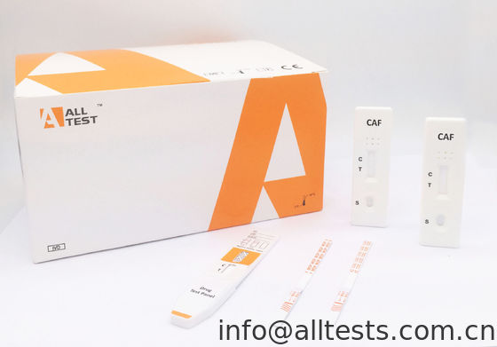 Harga bagus 1000 ng / mL CE Persetujuan Uji Penyalahgunaan Obat Kaset / Dipstick / Panel Kit Tes Cepat Untuk Deteksi Kualitatif Kafein on line