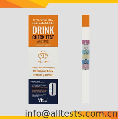 Harga bagus Hasil Cepat dalam 1~3 Menit Akurasi Tinggi Gelang Tes Minuman untuk Interpretasi Visual Mudah on line