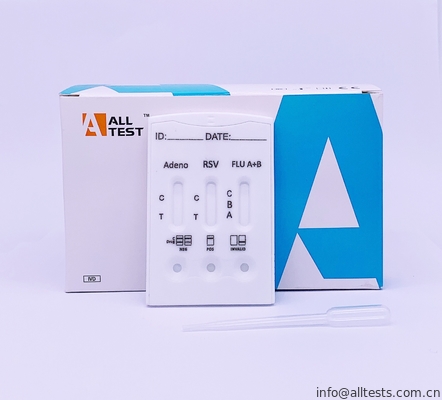 Good price Pengujian Penyakit Menular Cepat Untuk Deteksi Kualitatif Adenovirus / RSV / Influenza A + B Combo on line
